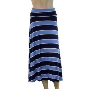 GAP Women's Blue Multicolor Striped Maxi Skirt Stretch Size S Petite